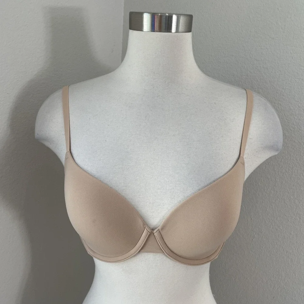 NEW Skims Fits Everybody T-Shirt Bra Womens 34C Beige‎ Underwire Lightly Lined